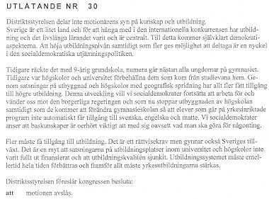 Utlåtande 30