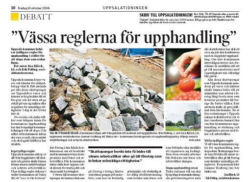 V�ssa reglerna f�r upphandling
