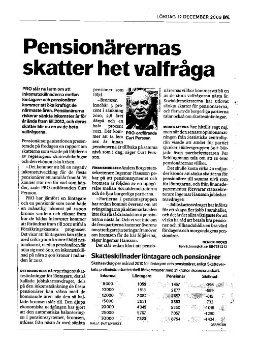 klipp ur DNs papperstidning 091212