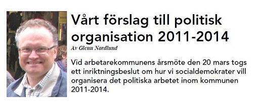 V�rt f�rslag till ny politisk organisation