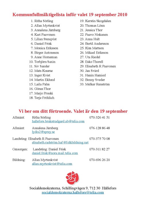 Valprogram 2010