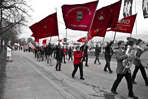 1:maj 2010 Karlskoga bild demonstration
