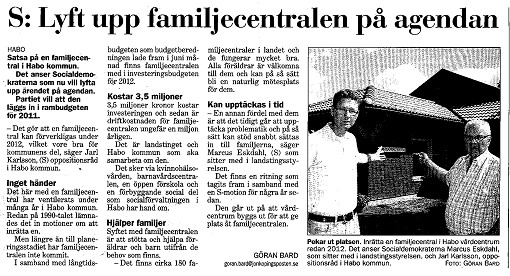 Artikel om familjecentral